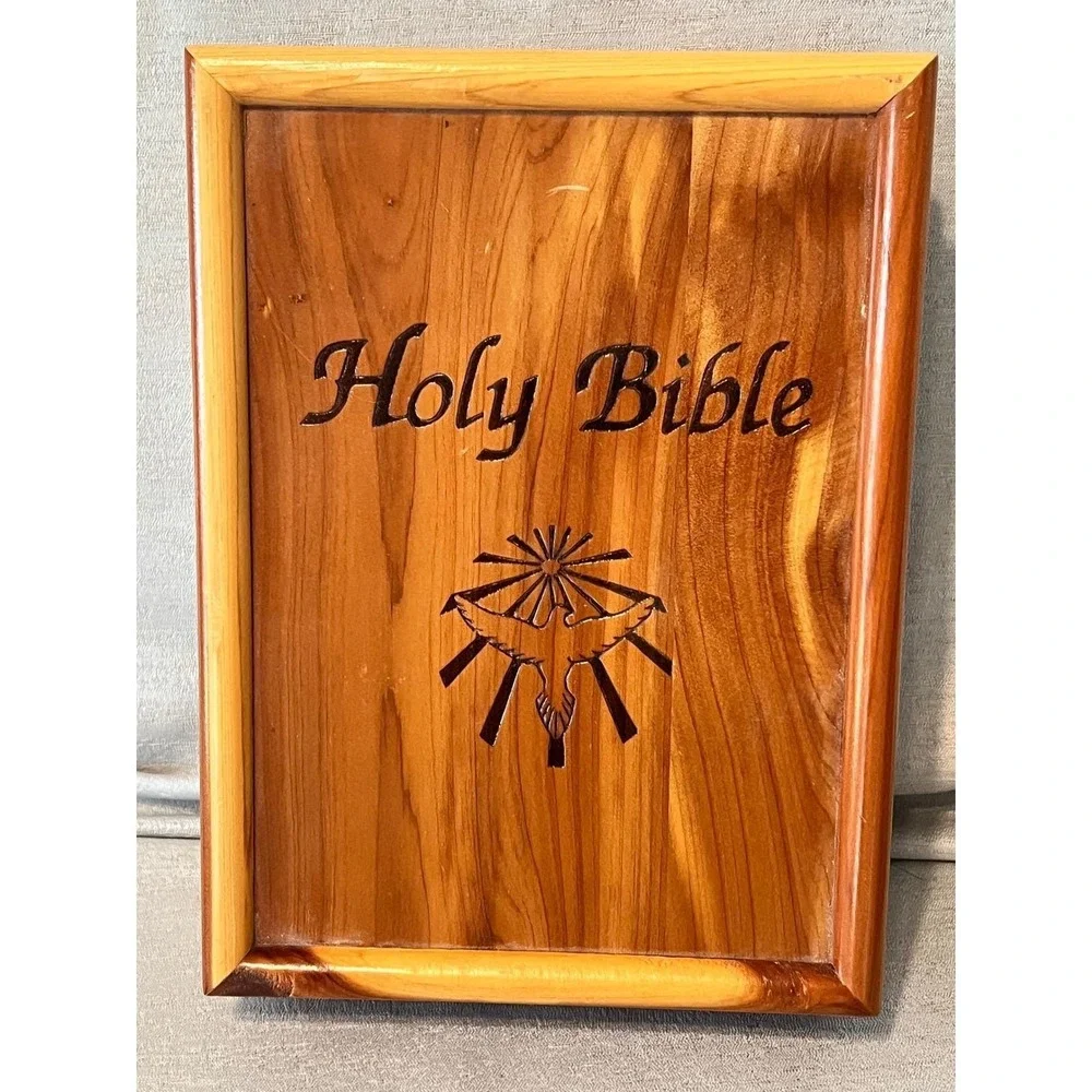 Cedar Wood Holy Bible Box UAW Local 735 KJV Comfort Edition Union Made Religious